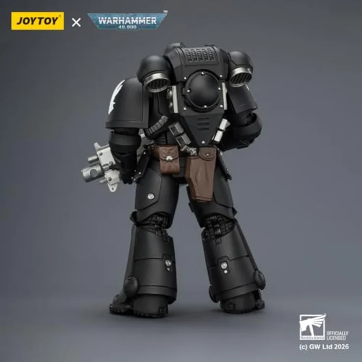 Joy Toy Warhammer Iron Hands Intercessor Figur, 12 cm, detailreiche Sammelfigur mit Bolzengewehr, Bolzenpistole und Kettenschwert – Bild 4