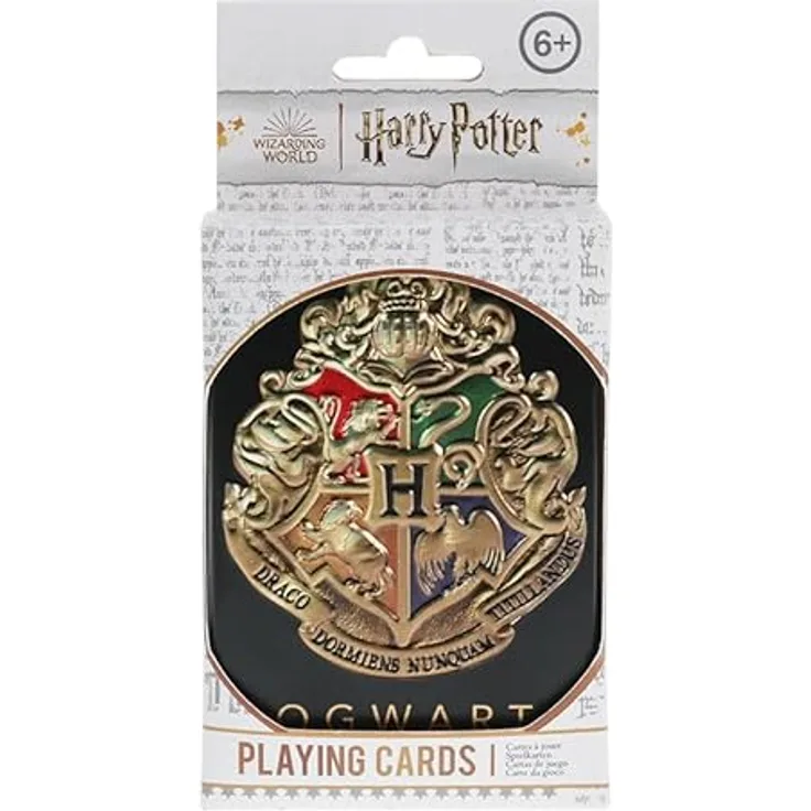 Paladone Hogwarts Spielkarten in Einer schwarzen Dose | Harry Potter Spiel & Aktivität | 52 Karten repräsentieren Gryffindor, Ravenclaw, Hufflepuff, Slytherin