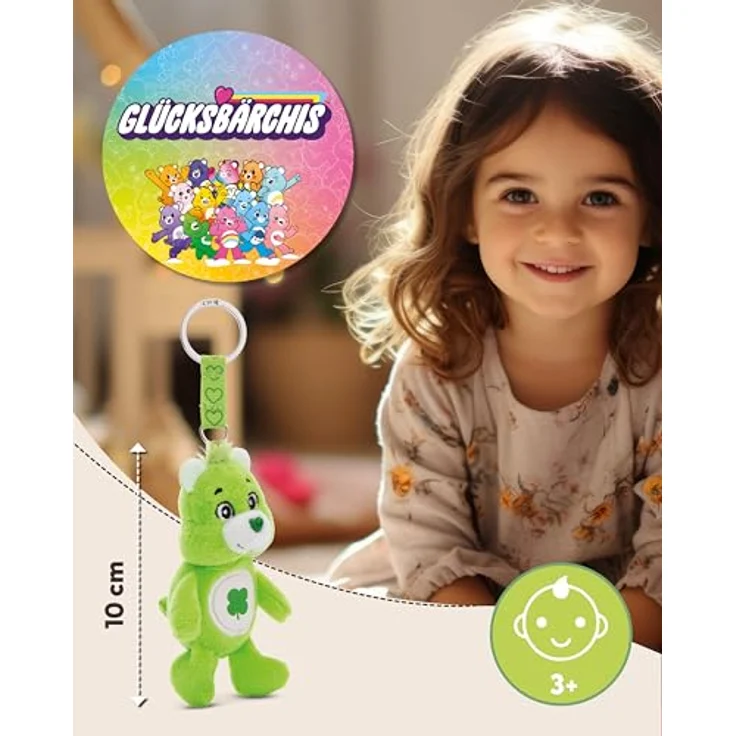 NICI Glücksbärchis Schlüsselanhänger Glücksbärchi, 10 cm, plüschig, kleegrün, mit Schlüsselring für Kinder und Erwachsene - 61373 – Bild 2