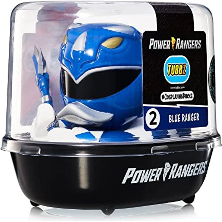 TUBBZ Blauer Ranger Sammel-Enten-Vinylfigur - Offizielle Power Rangers Merchandise, 9 cm hoch, in Badewannen-Box – Bild 2