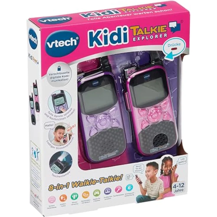 Vtech® KidiTalkie Explorer, Walkie Talkie mit Taschenlampe und Stoppuhr, 2er Set – Bild 6