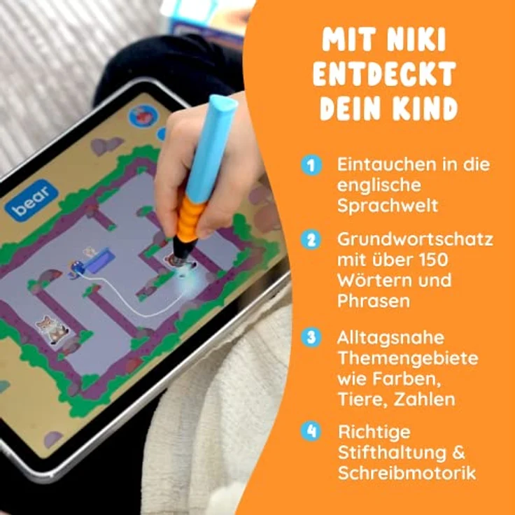 Edurino Figur Niki Erstes Englisch ab 4 Jahren inkl. App I Innovatives & digitales Lernspiel für Mädchen & Jungen I Spielerisches Englisch Lernen für Kinder I Über 150 Wörter & Phrasen – Bild 4