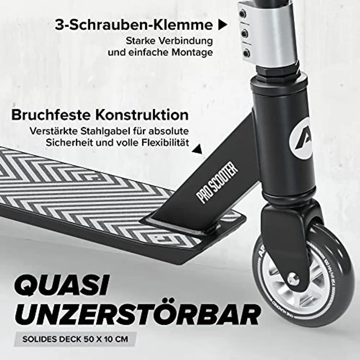 Apollo Stunt Scooter - Genius Pro | Robuster Kinder Scooter mit ABEC 9 Kugellager | Trick Roller, Tretroller, Starker Stuntroller | Top Stunt Scooter Kinder ab 6 Jahre | perfekt auch als Cityroller – Bild 4