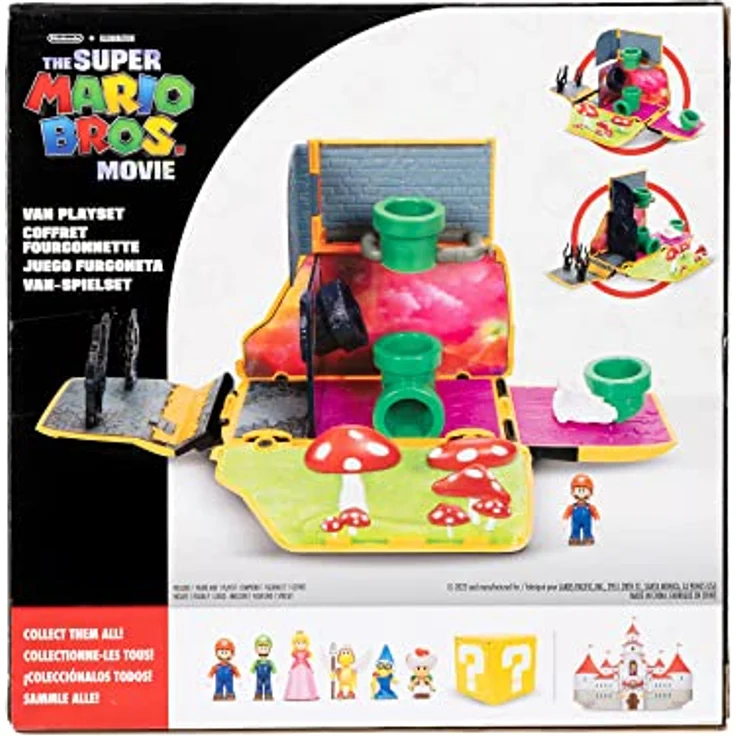 Jakks Pacific Nintendo Super Mario Movie Mini World Van Spielset, inkl. Mini-Mario-Figur, mit Warpzone-Universum, 18 x 18 x 10 cm, Kunststoff, ab 3 Jahren – Bild 8