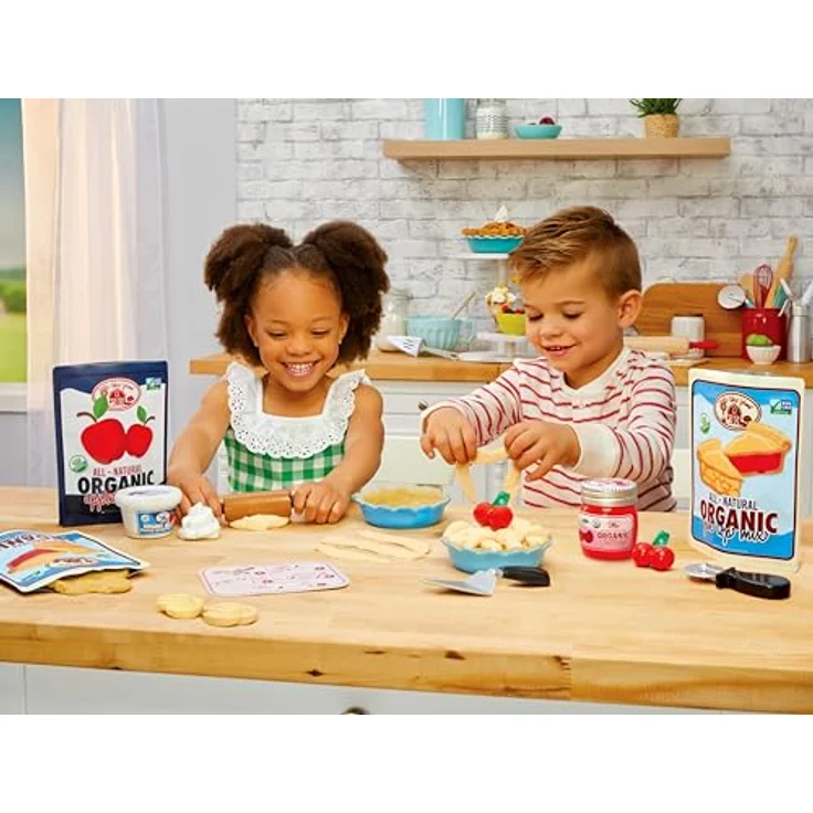 Little Tikes Creative Chefs Pie Kit, Tortenbäcker-Rollenspiel mit Make-It! Mix-Spielsand und 22 Zubehörteilen, für Kinder ab 3 Jahren, nicht essbar – Bild 3