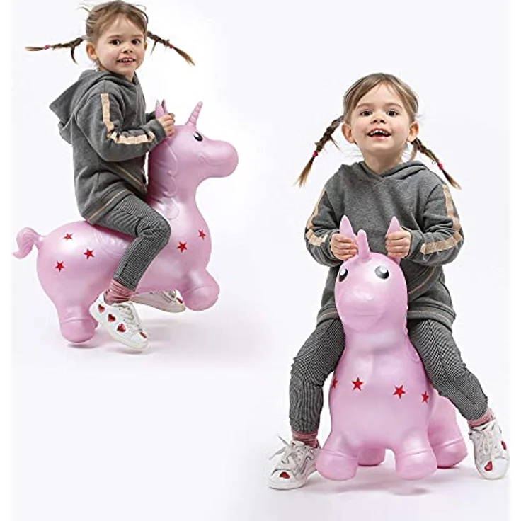 LUDI My bouncing unicorn, Hüpftier für Kinder mit komfortablem Sattel und robustem Design – Bild 3