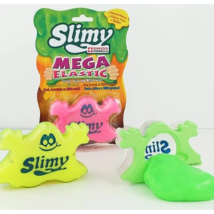 Slimy Mega Elastic 150g, Original Mega Slime Spielmasse in Grün, superdehnbar und dermatologisch getestet, Spielzeug ab 3 Jahren – Bild 5