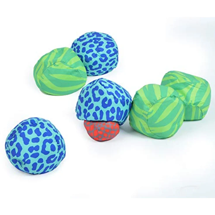 Ocean 5 Crossboule Set, Soft Boule & Street Boccia, vielseitig für drinnen und draußen, Animal Print Green/Blau – Bild 1