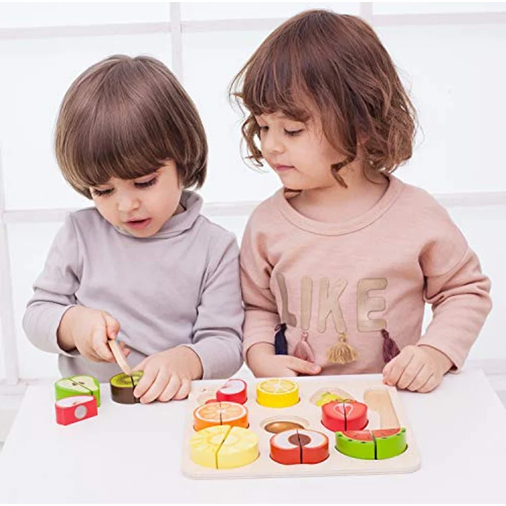 Classic World Set zum Schneiden von Früchten, Mehrfarbiges Holz-Küchenzubehör für Kreativität, Vorstellungskraft, Kognition und Sensorik, 2-6 Jahre – Bild 5
