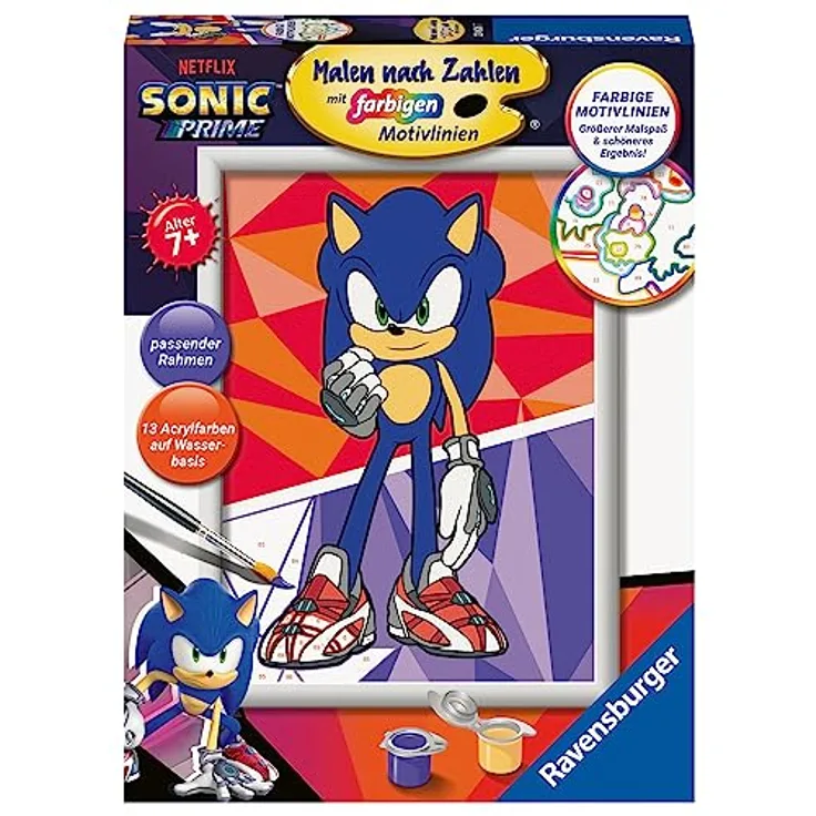 Ravensburger Malen nach Zahlen 23636 - Sonic: New Yoke City - Kinder ab 7 Jahren