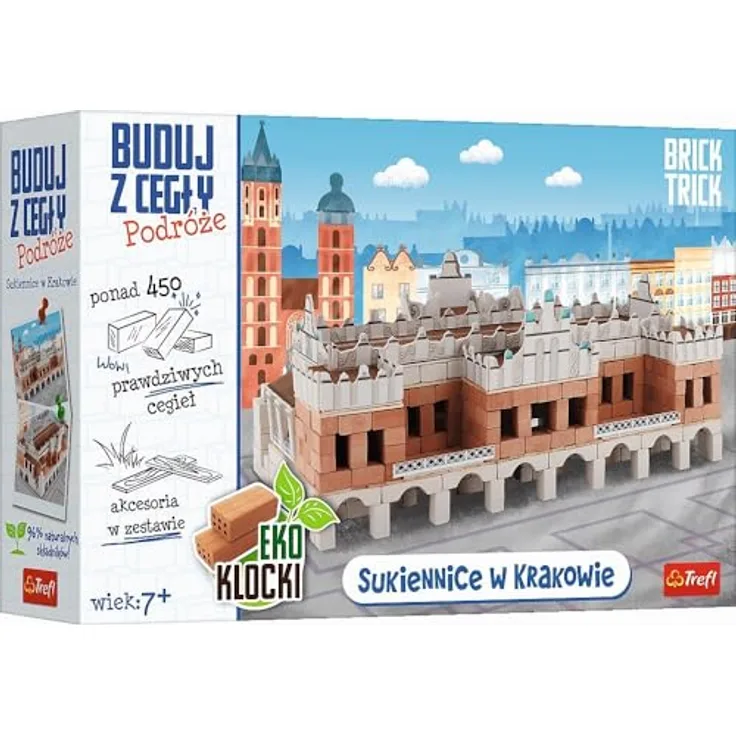 Brick Trick Brick Trick Trefl Reisen, BAU Mit Ziegel - Krakauer, 100% Naturziegel, EKO Klemmbausteine, über 450 Teile für kreatives Bauen