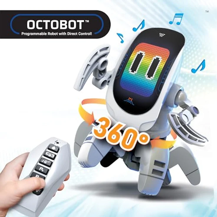 Silverlit Ycoo Octobot, programmierbarer ferngesteuerter Tintenfish mit 360° Drehungen, Sound- und Lichteffekten, Weiß, ab 5 Jahren – Bild 4