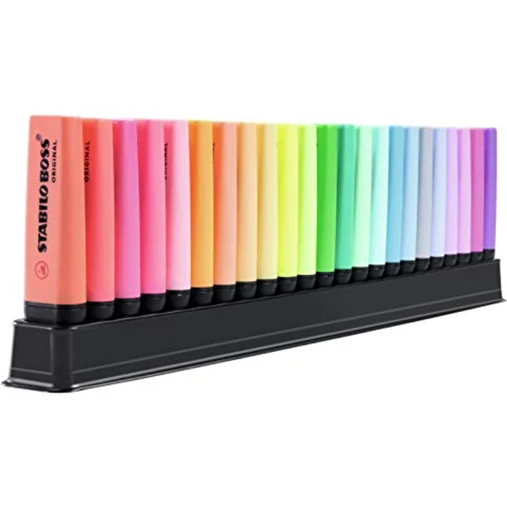 Textmarker - STABILO BOSS ORIGINAL - 23er Tischset - 9 Leuchtfarben, 14 Pastellfarben - Preisvergleich – Bild 3