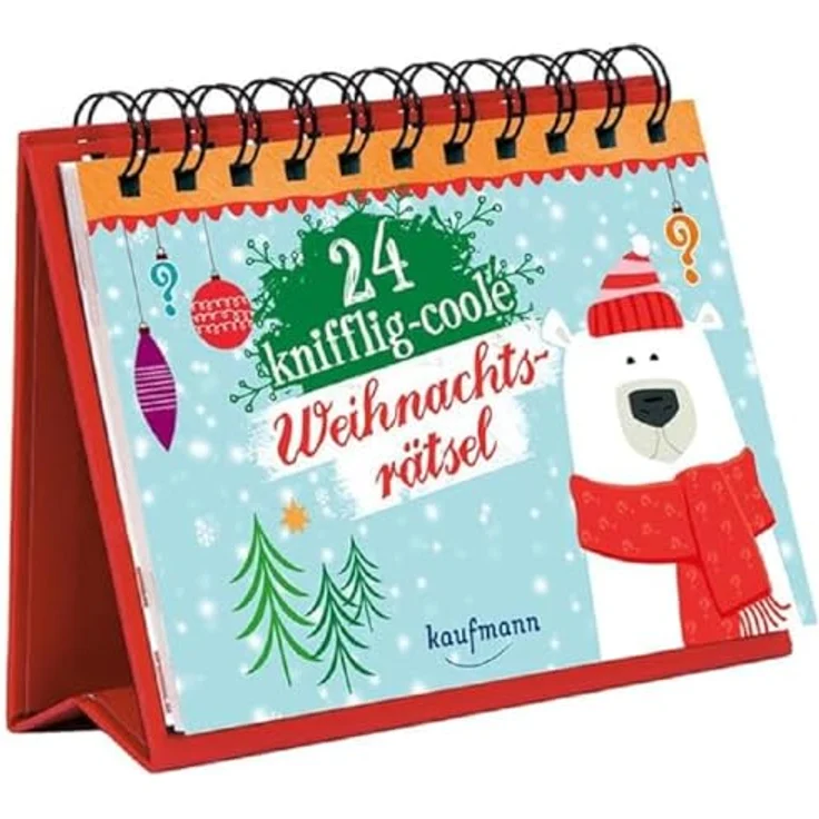 Kaufmann 24 knifflig-coole Weihnachtsrätsel, Adventskalender mit vielfältigen Rätseln für Erwachsene und Jugendliche, dekorativ und unterhaltsam – Bild 1