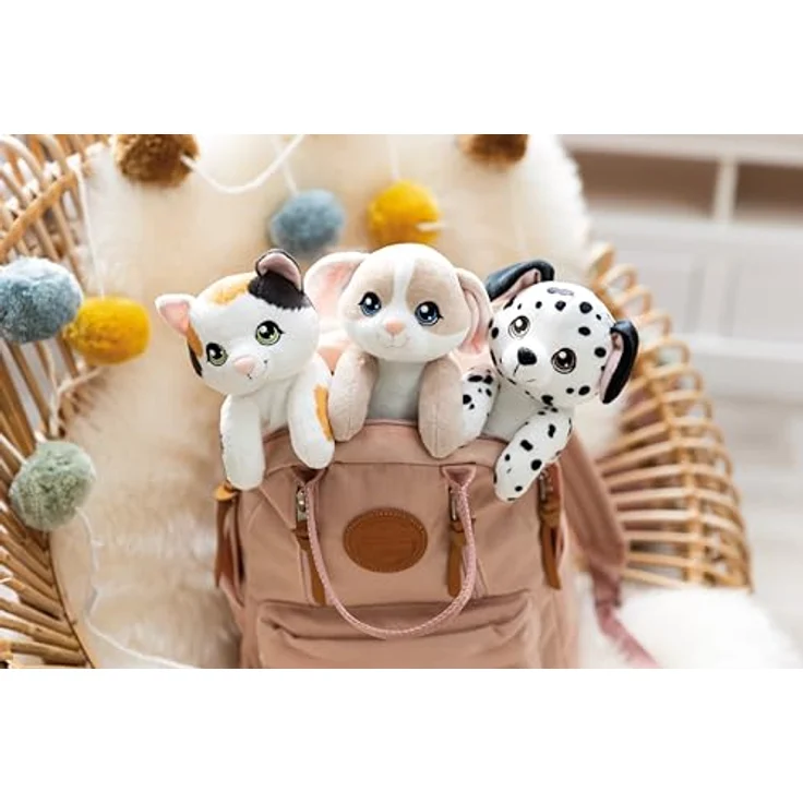 Nici Federmäppchen Pouchimals, Katze Glückskatze, flauschig weiches Design mit Reißverschluss, 12x12x25 cm – Bild 7