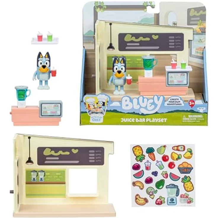 Moose Toys BLUEY-Mini-Spielset S13: Let's Play Chef Saftbar mit 1 Bluey Figur, drehbarem Mixer und Zubehör für kreatives Spielen, 7,6 cm – Bild 5