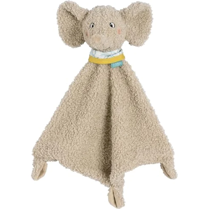 Fehn Schmusetuch Elefant, weiches Schnuffeltuch als Einschlafhilfe und Kuschelfreund für Babys ab Geburt – Bild 1