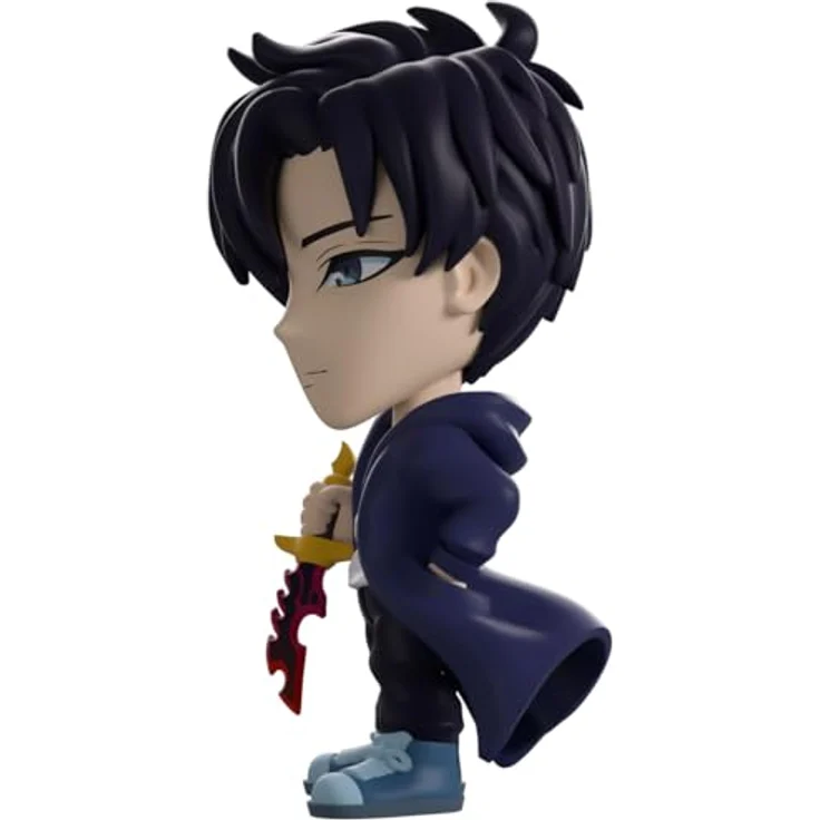 Youtooz Sung Jinwoo Vinyl-Figur, 11,9 cm, Solo Leveling Shadow Monarch mit schwarzem Umhang und blauen Haaren, Limited Edition Sammlerstück – Bild 2