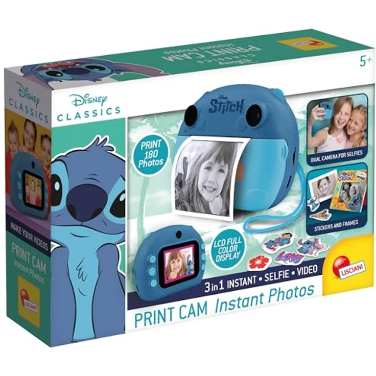 Lisciani Stitch Print Cam, Kinderkamera mit Dual-Kamera und lustigen Effekten, pastelrosa – Bild 2