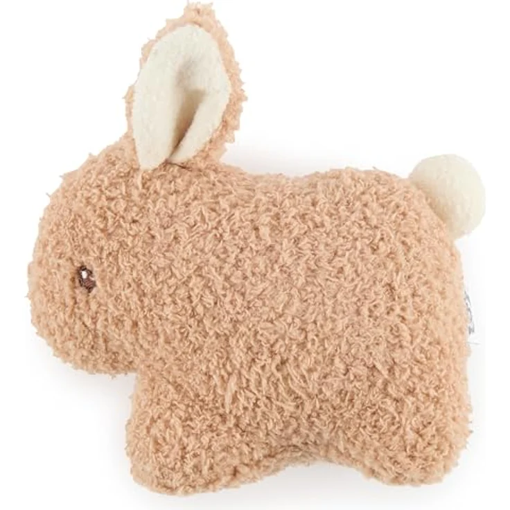Bieco Kuscheltier Hase Fine mit Rassel aus Bouclé, kleines Stofftier für Babys, ideal für 0-6 Monate, fördert Feinmotorik und Sehvermögen – Bild 1