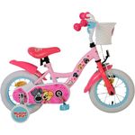 Volare Kinderfahrrad Woezel & Pip 12 Zoll, 1 Gang, ohne Schaltung, pink-blau