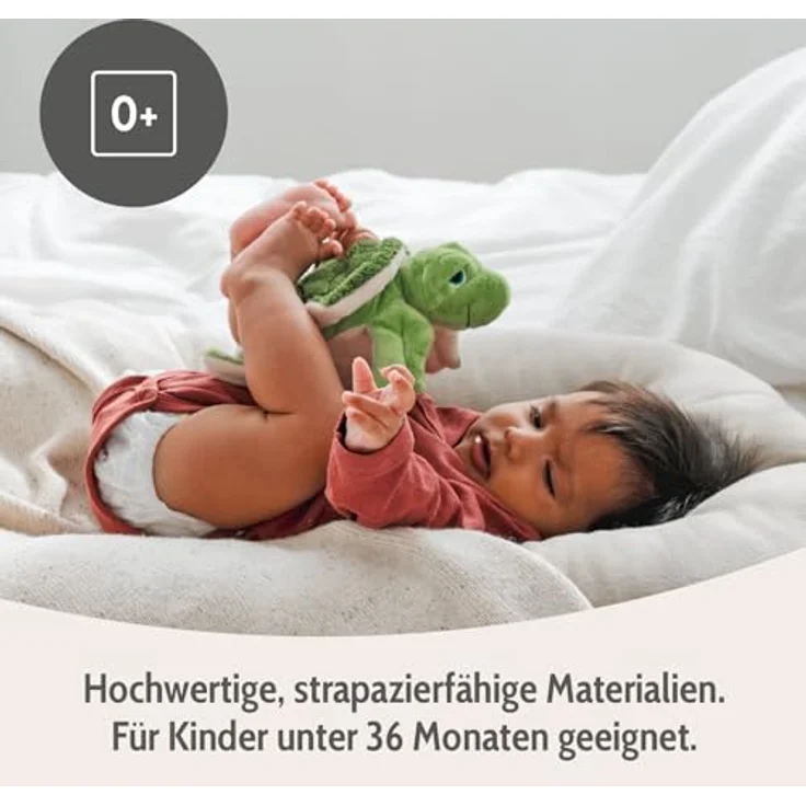 Habibi Midi Wärmekissen Wasserschildkröte, Hirsefüllung für Babys und Kinder, Mikrowellen-erwärmbar, kuscheliger Plüsch-Flanell, 22x21x6 cm – Bild 5