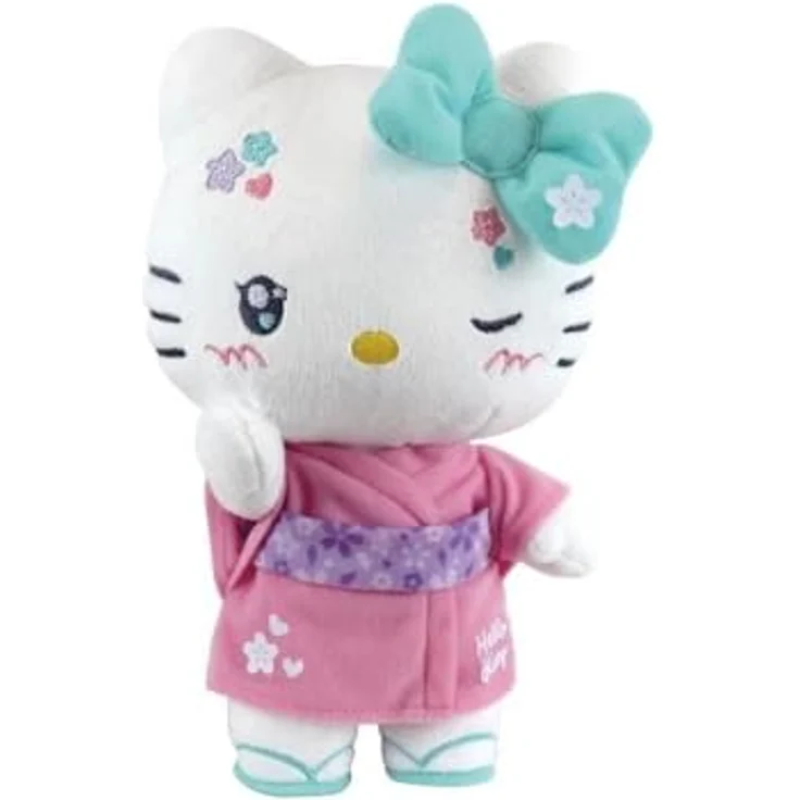 Jemini Kawaii-Plüschtier Hello Kitty mit rosa Kimono und Flip-Flops, 22 cm, bunt – Bild 3