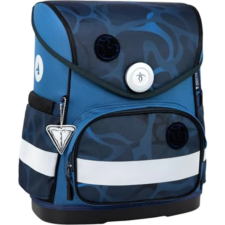 Belmil Schulranzen "Compact mit Patch" 2026, 4-tlg. Set mit Magnetschloss, 19 Liter Volumen, für Jungen, Wassertiere, ergonomisch und leicht – Bild 6