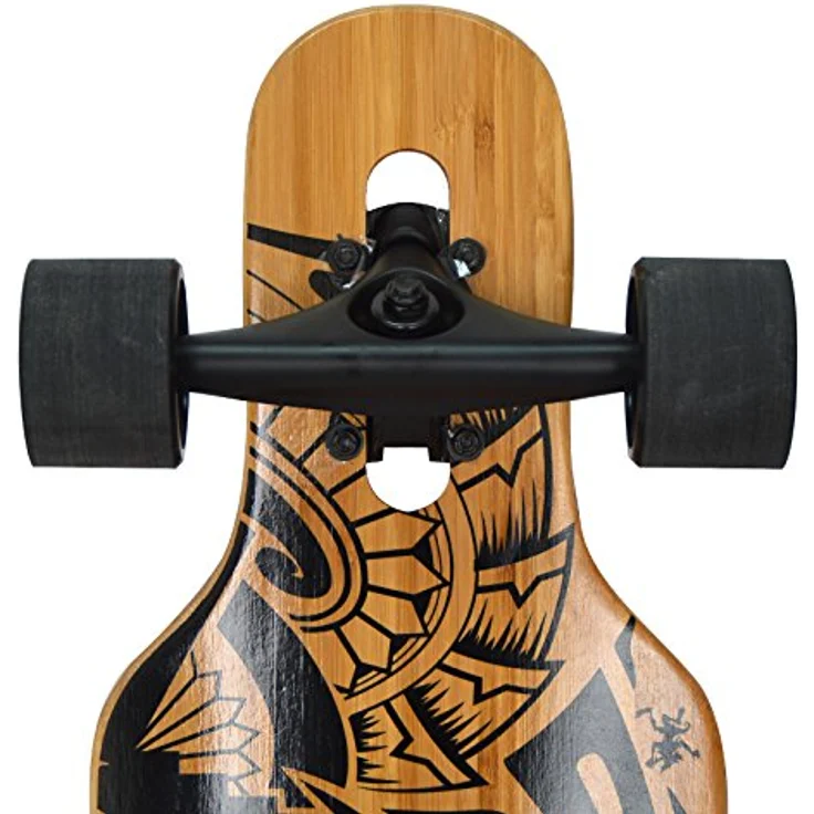 Apollo Longboard Tuvalu, Freeride Cruiser Board, Twin-Tip Drop-Through, Holzdeck aus Bambus – Bild 4