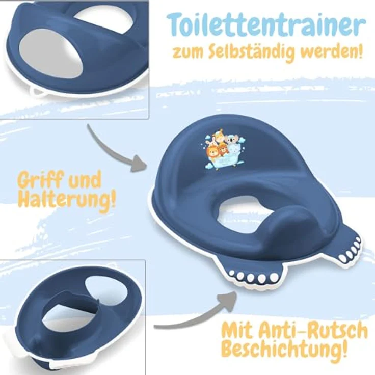 Babykajo 3 in 1 Baby Töpfchen Set, inkl. Töpfchen, Toilettensitz und Tritthocker, BPA freies Plastik, dunkelblau – Bild 4