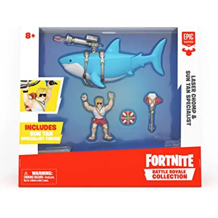 FORTNITE Battle Royale Collection: Laser Chomp Glider & Sun Tan Specialist Actionfigur, 5,1 cm bewegliche Figur aus hochwertigem Vinyl