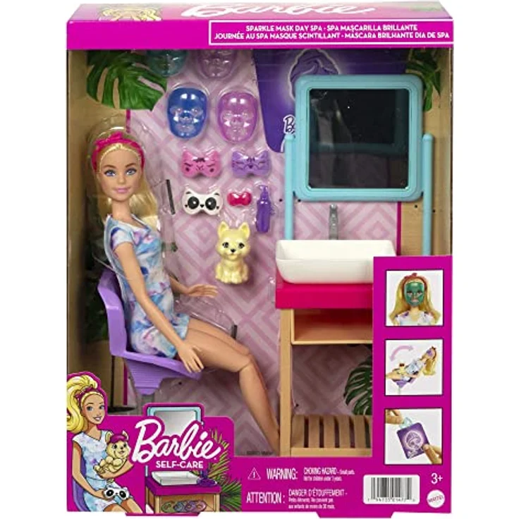 Mattel - Barbie Glitzer-Gesichtsmasken Wellnesstag – Bild 7