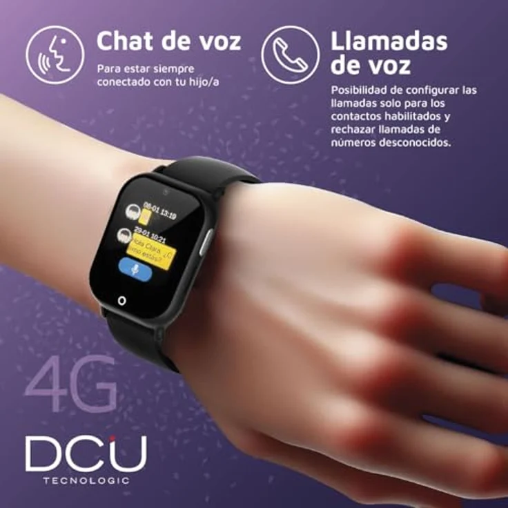 DCU TECNOLOGIC LittleOne Smartwatch für Kinder, 4G, 1,52 Zoll Touchscreen, GPS, Videoanrufe, SOS-Taste, Spiele, IP67, kleine Größe – Bild 5