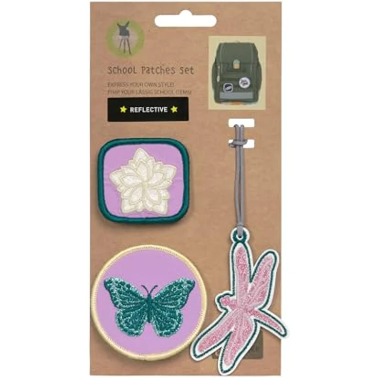 LÄSSIG Anhänger und Patches Set (3 Stk.) mit Druckknopf/School Patches Set Dragonfly – Bild 2