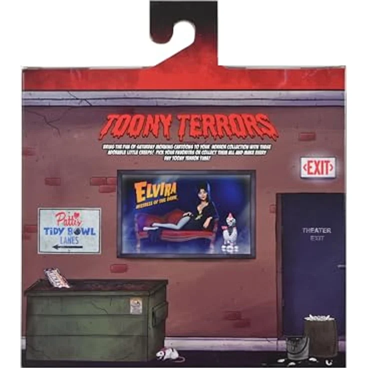 NECA Elvira, Mistress of The Dark Figurine Toony Terrors, 15 cm große Sammelfigur mit Samtcouch und Hund Gonk, offiziell lizenziert – Bild 2