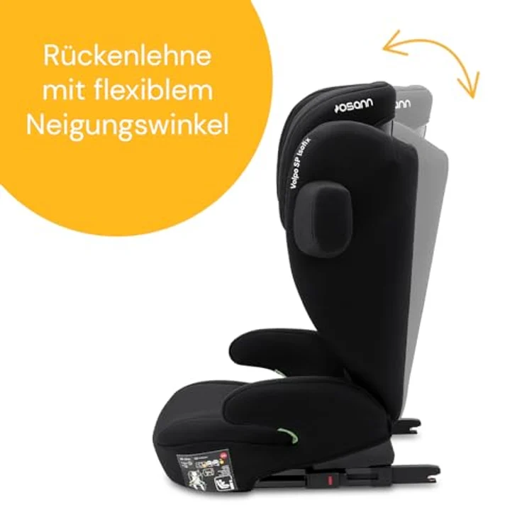 Osann Volpo SP Isofix, Kindersitz ab 3 bis 12 Jahre (100-150 cm) mit 12-fach höhenverstellbarer Kopfstütze, Schwarz – Bild 6