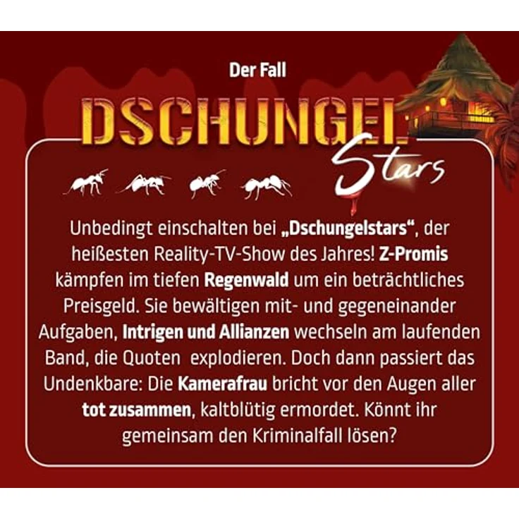 Mord bei Tisch Mord bei Tisch Dschungelstars - Krimidinner, Brettspiel für 4-6 Spieler ab 16 Jahren, deutsch, 150+ Minuten Spieldauer – Bild 5