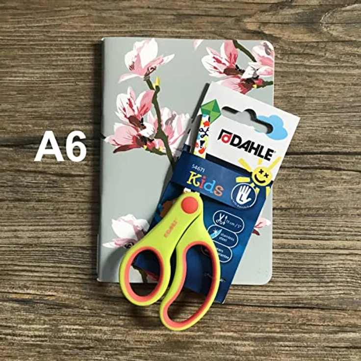 DAHLE Kinderschere KIDS, 5 Zoll (13cm), linkshändig, grün mit Blob-Motiv, ergonomische Softgriffe – Bild 3