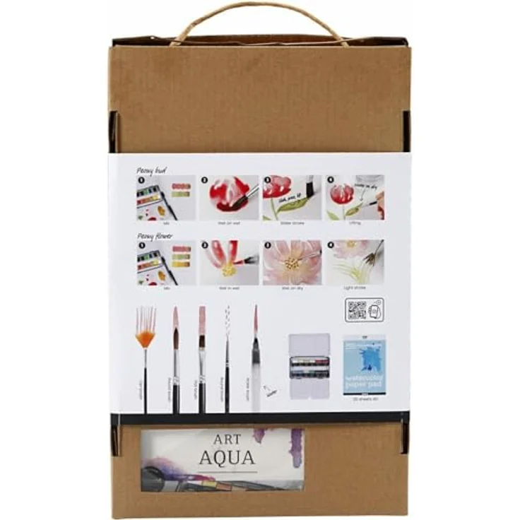 Creativ Starter Bastelset Aquarellfarben, umfassendes Malset mit Anleitungen und Lernvideos – Bild 2