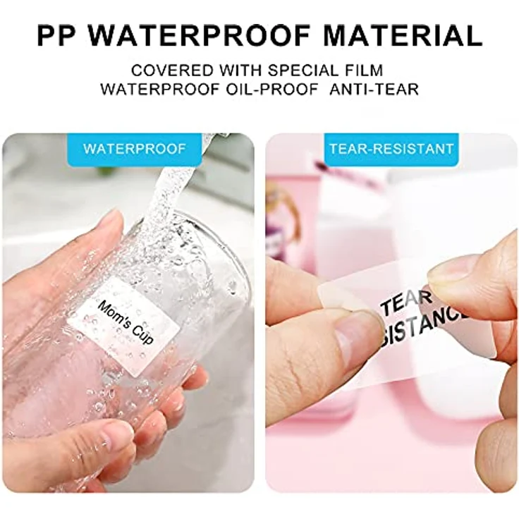 NIIMBOT B21 Etikettendrucker, transparentes Klebeband, 40 x 30mm, Aufkleber, Etiketten, Druckpapier, Versandadresse, Beschriftungsband, wasserfest, ölbeständig, reißfest (Transparent) – Bild 4