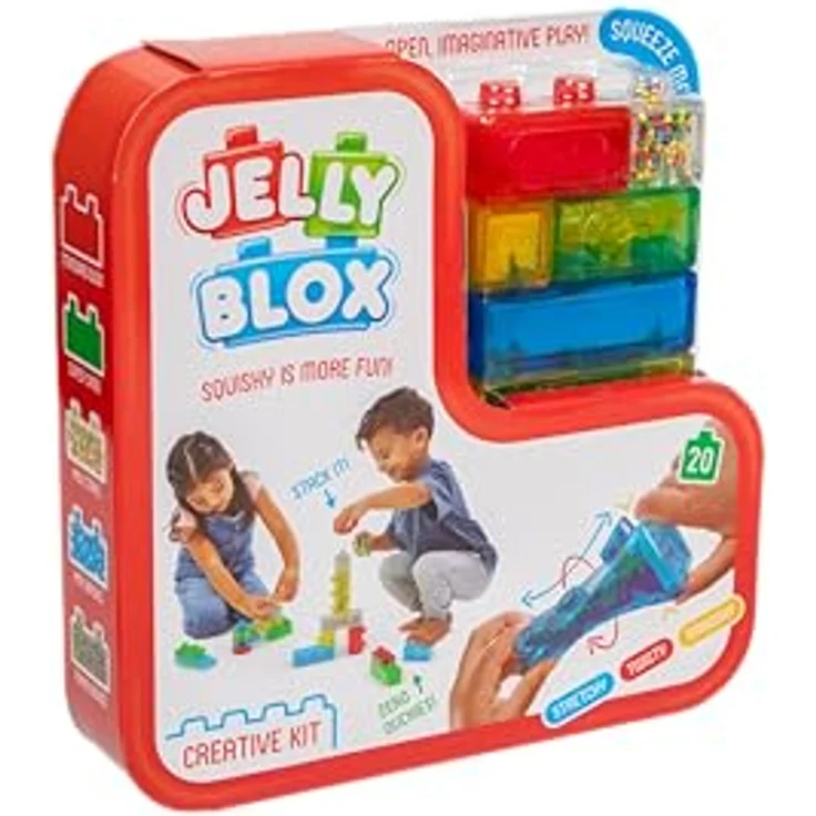 Jelly Blox Creative Kit - Bauspielzeug ab 2 Jahren, 20 Sensorische Bausteine, Konstruktion Spielzeug für Kinder, Bunte Spielsteine – Bild 2