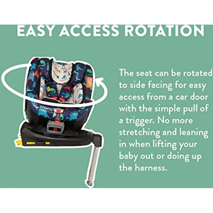 Cosatto Come & Go Rotate Kindersitz – 0-4 Jahre, Gruppe 0+/1, i-Size, ISOFIX, Seitenaufprallschutz, Anti Escape, Erweiterter Reboarder (Pretty Flamingo) – Bild 3