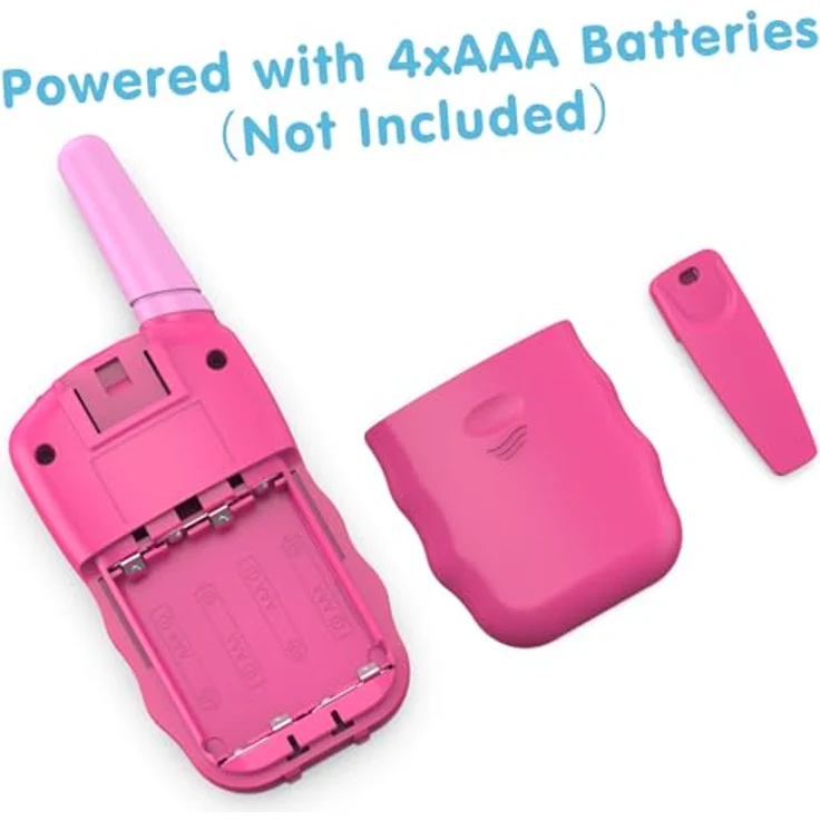 Kearui Walkie Talkies für Kinder, 8-Kanal Funkgerät mit VOX-Funktion und LED Taschenlampe, 3 Meilen Reichweite, für Mädchen 3-12 Jahre, Rot Rosa – Bild 2