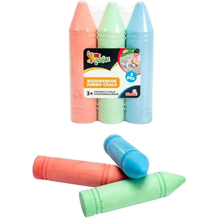 SIMBA Be Active 3 Jumbo Straßenmalkreide, Outdoor Kreide in Blau, Rot und Grün, für Kinder ab 3 Jahren – Bild 6