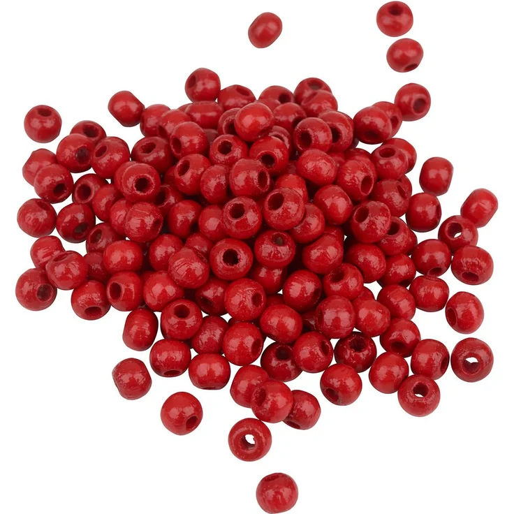 MEYCO Hobby Bastelperlen, Buchenholzperlen (165-tlg), Speichelecht, Ø 4 mm, 165 Stück