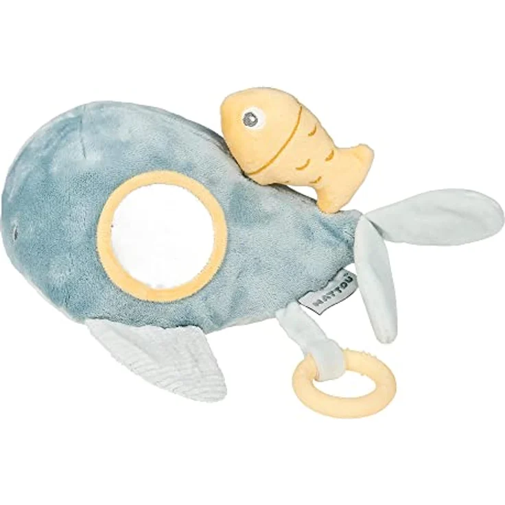Nattou Aktiv-Spielzeug Wal Sally, Mit Vibrationsfunktion und verschiedenen Aktivitäten, Ca. 32 cm, Dunkelblau – Bild 3