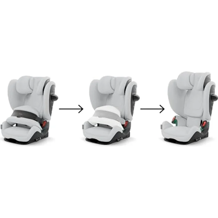 Cybex Pallas G2, vorwärtsgerichteter Kindersitz mit Fangkörper, Nackenverletzungsreduktion um 40 %, Fog Grey – Bild 4