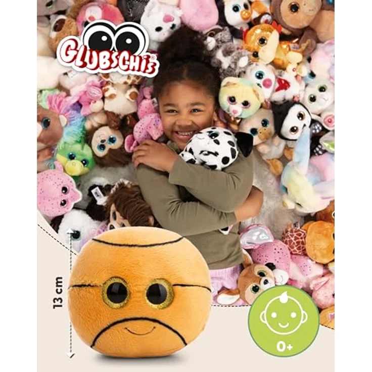 NICI Kuscheltier GLUBSCHIS Basketball Rob, 13cm, orange, weicher Plüsch mit Goldaugen, perfekter Begleiter zum Kuscheln und Spielen, ideales Geschenk für Kinder & Erwachsene | 63029 – Bild 2