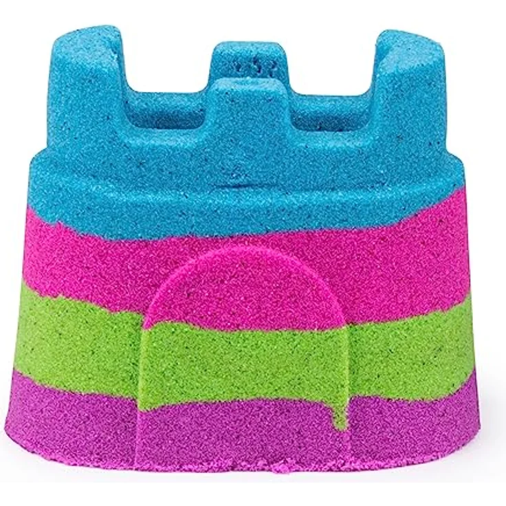 Spin Master Kinetic Sand Kreativset - Einhorn Burg Regenbogen, 141g in 4 Farben, für Kinder ab 3 Jahren – Bild 2