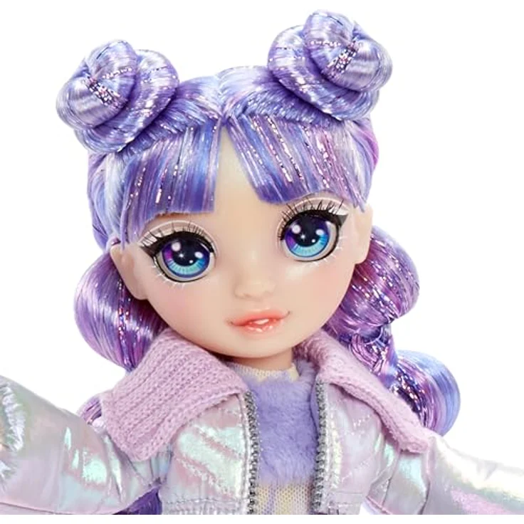 Rainbow High Anziehpuppe Winter Wonderland Doll - Violet (Purple) mit magischem Schnee und Schneemann Bastelset – Bild 5